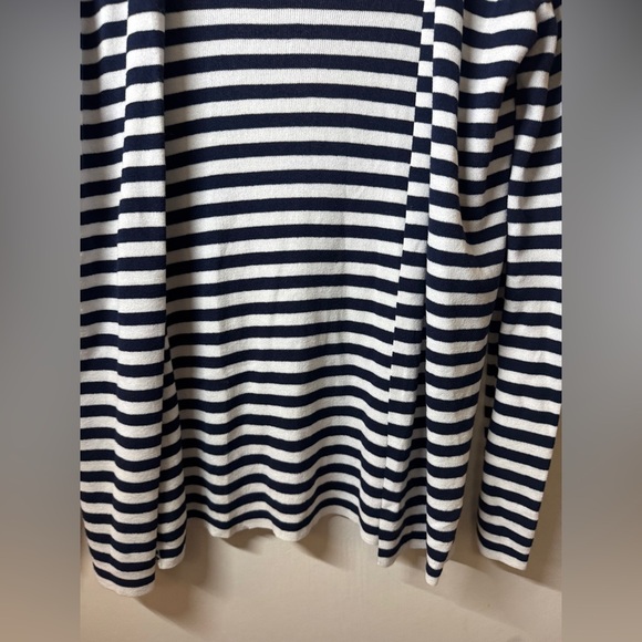 NWT Banana Republic Navy Blue White Striped Nautical Knit Open Front Cardigan S - Picture 4 of 13